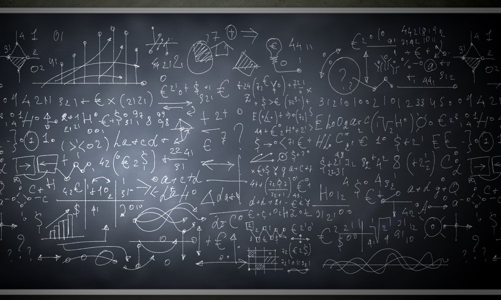 Background image of blackboard with science drawings